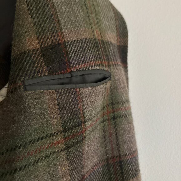 $1398 Polo Ralph Lauren Blanket Plaid Wool Alpaca Tweed Sport Coat Mi Italy- 44L - Picture 12 of 13